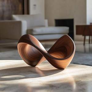 งานประติมากรรมโต๊ะไม้สไตล์โมเดิร์นทำมือ สำหรับตกแต่งบ้านระดับพรีเมียม พร้อมปรับแต่งพื้นผิวโต๊ะได้ - Product Image 6