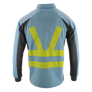 Camiseta Polo de Manga Larga de Alta Visibilidad para Verano, Ropa de Trabajo Reflectante de Alta Visibilidad para Guardias, Precio de Venta al por Mayor - Product Image 3