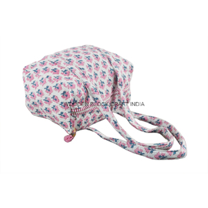 Quilted Indian Block Print <b>Weekender</b> Duffle <b>Bag</b> Women's Floral Shoulder <b>Bag</b> Yoga Beach Holidays Hand Luggage Overnight <b>Bag</b> - Product Image 3