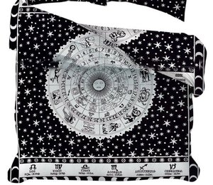 Zodiac Sunsign Cotton Duvet <b>Cover</b> Queen Size Home Decor Astrology Wonderful Home Decor <b>White</b> Comforter By Indian Consigners - Product Image 1