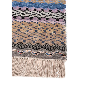 Manchaha 9x12 Hand Knotted Wool & Bamboo Silk Rugs Geometric Pattern Living Room Carpet & Hallway Rectangle Les-2654 <b>Grey</b> Black - Product Image 4