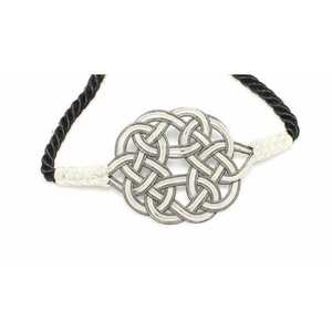 999 Sterling Silver <b>Adjustable</b> Kazaz <b>Bracelet</b> with White Love Knot for Gift Occasions - Product Image 4
