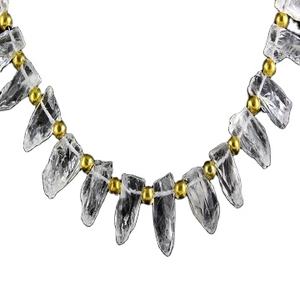 ควอตซ์ใสธรรมชาติแหลมรูปดินสอหยาบเจาะพลอยไม่มีสีสำหรับทำเครื่องประดับของขวัญผู้หญิง - Product Image 1