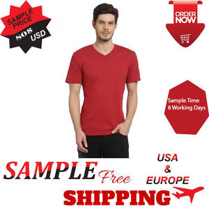 Alta calidad 100% algodón hombres cuello en V camisetas secado rápido transpirable verano media manga nuevo diseño 260 gramos peso de la tela - Product Image 5