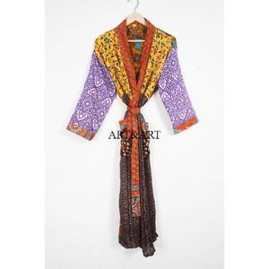 Luxury Elegant Lightweight Women's <b>Silk</b> <b>Kimono</b> Boho Chic Floor-Length Flower Print Robe Soft Spa Resorts Beach Loungewear High - Product Image 6