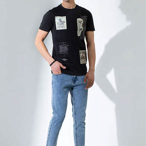 T-shirt en coton à manches courtes pour homme, haute qualité, taille personnalisable, vêtement haut de gamme avec impression de motifs sur toile, prix abordable - Product Image 6
