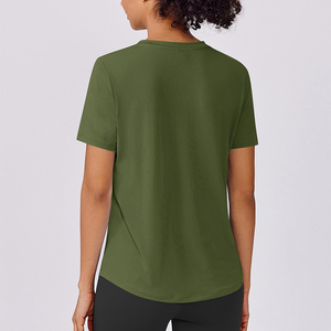 Nouvellement arrivé élégant produit personnalisé vêtements de sport et respirant Ultra doux au toucher meilleur T-shirt en tissu polyester pour femmes - Product Image 2