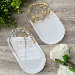 Plateau en résine Art Déco fait main de qualité supérieure, personnalisable pour la décoration de la maison, les mariages et le service de thé/café - Product Image 4