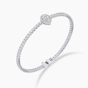 Bracelet tennis en or rose 14 carats de luxe, diamant de laboratoire de forme poire, clarté DEF VVS VS, 10 grammes, fournisseur de bijoux fins - Product Image 1