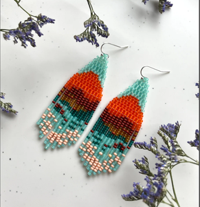 Only 2 Left and in 19 Baskets Seed Bead Earring - Native Earring - Fringe Earring - Product Image 1