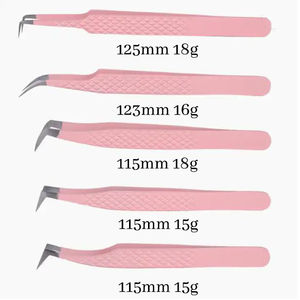 Pinces à épiler professionnelles pour extensions de cils avec nouveau design, poignée en forme de cœur, pinces à épiler en acier inoxydable par - Product Image 5