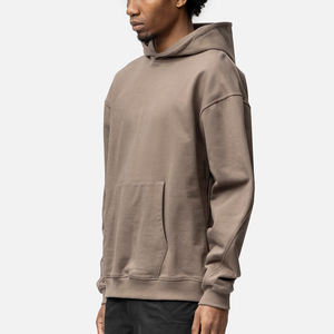 Sudadera con capucha de felpa francesa de lujo de talla grande, estilo oversize, largo extendido, hombros caídos, para hombre - Product Image 3