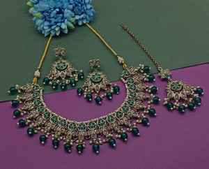 New Design Fancy Gold Plated Traditional Motipearl &Drop Kundan Studded Choker Necklace Earring Mangtika <b>Set</b>&<b>Jewellery</b> <b>Set</b> <b>Woman</b> - Product Image 3