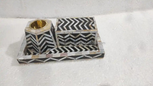 ชุดถาดเผาโบนเลย์และที่ใส่ไม้บาคโคพร้อมฐานดอกไม้ตกแต่งบ้านจากอินเดียโดย falak World - Product Image 4