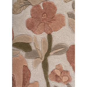 Tapis en laine et viscose tuftés à la main Nebulora Ivory, rectangulaires de 4 m, à rayures florales, pour couloir, salon, 10 mm de hauteur de poils, TOD-45011 - Product Image 3