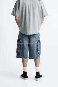 กางเกงยีนส์ขาสั้นทรงหลวมสไตล์คาร์โก้  รับสกรีนโลโก้  ดีไซน์ซันเฟด  ผู้ผลิตกางเกงขาสั้นผู้ชายสำหรับเสื้อผ้าสั่งทำ  ดีไซน์ล่าสุด - Product Image 5