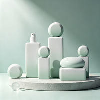 Vente en gros d'emballages cosmétiques en verre dégradé vides, contenants cosmétiques de luxe ombrés de 30 ml et 50 g, flacons de lotion non remplis