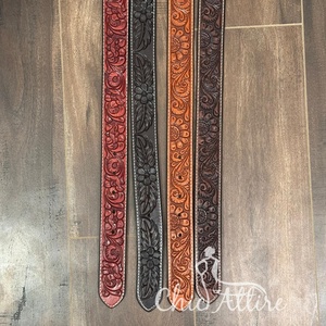 High Quality Hand Tooled Genuine Leather Heavy Duty Belt Strap With Holes for Man Without Buckle Durable Belts for Men & Women's - Product Image 1