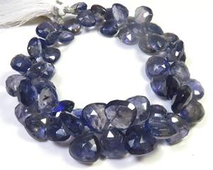 <b>Top</b> Natural Blue Iolite Faceted Gemstone Beads 8-10mm <b>Heart</b> Iolite Beads For Jewelry Making 7"Strand Blue Iolite Gemstone Beads - Product Image 4