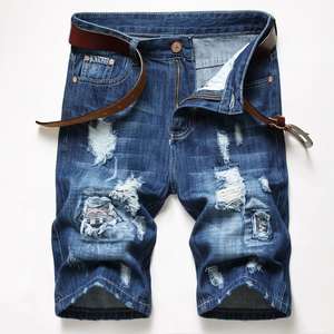 Brand Clothing <b>Stretch</b> Straight Jeans <b>Shorts</b> for Men Classic Style Tears Denim <b>Shorts</b> - Product Image 5