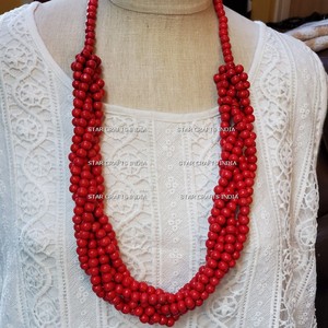 Collar de madera hecho a mano de nueva apariencia, cuentas de madera coloridas, cuentas de bolas sueltas con agujero grande, fabricación de pulseras DIY, collar, accesorio de joyería - Product Image 3