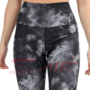 Dernier leggings de yoga fitness 100% coton de haute qualité pour femmes, collants de sport à sublimation avec logo à la taille - Product Image 5