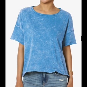 T-shirt court à manches courtes pour femme, imprimé numérique, écologique, effet délavé à l'acide, livraison en gros gratuite - Product Image 6