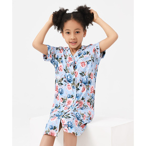 Camisones Casuales para Niñas de 3 a 12 Años, Vestidos de Dormir de Bambú Suave de Manga Corta para Primavera - Product Image 3