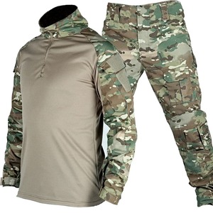 Conjunto de uniforme táctico de camuflaje para entrenamiento de senderismo al aire libre, camisas y pantalones de rana con coderas y rodilleras para caza y Tiro - Product Image 2