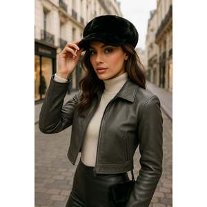 Black Thick Faux Fur Winter <b>Hat</b> Warm <b>Fluffy</b> Texture Accessory SPK1128 - Black - Product Image 5