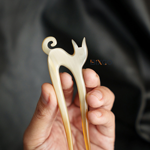 Nouveauté femmes corne de buffle naturelle outil de coiffure à la main corne de boeuf accessoires de mode en gros - Product Image 3