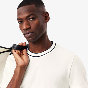 Camisetas transpirables de alta calidad con cuello redondo para hombre, camisetas masculinas de algodón 100% de manga corta de Color sólido - Product Image 3