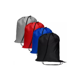 Bolsa con cordón promocional de tela de poliéster de calidad superior a precio mayorista de India - Product Image 1