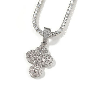 Bijoux fantaisie 10k or croix Moissanite pendentif collier religieux croix collier à breloques pour femmes bijoux - Product Image 2