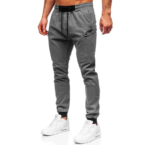 กางเกงคาร์โก้ผู้ชายน้ำหนักเบาดีไซน์ตามสั่งกางเกงลำลองทำงานผ้าฝ้ายระบายอากาศได้มีหลายกระเป๋าเอวกลางทรงตรง - Product Image 6