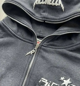 Sudadera con capucha y cremallera para hombre con logotipo personalizado, chándal unisex, conjuntos de chándal, sudaderas con capucha y cremallera completa vintage, chándales lavados con ácido - Product Image 2