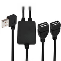 USB 2.0-Stecker 2XUSB 2.0A 2-in-1-Splitter-Verlängerungsadapterkabel 90 Grad linker Winkel 30cm Länge für Kamera lade daten