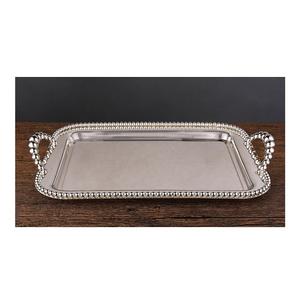 Heavy-Duty Metal Serving/Ottoman Tray With Handles Aluminium <b>Mirror</b> Polished <b>Rectangle</b> Serving Trays - Product Image 6