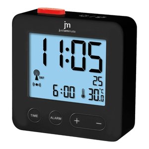 JUSTAMINUTE Black JD9031N Multifunction <b>Radio</b>-<b>Controlled</b> Alarm <b>Clock</b> Stylish Desk & Table <b>Clock</b> - Product Image 1