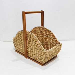 Comehome vente en gros jacinthe d'eau paniers de rangement à 3 niveaux support au sol avec panier de marché bacs de rangement Style américain - Product Image 1