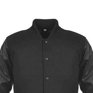 Chaqueta universitaria de lana con manga de cuero alta formal al por mayor con impresión personalizada de Color frontal y precio bajo - Product Image 3