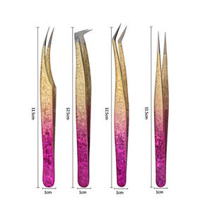 Pinzas de agarre de injerto de pestañas profesionales con logotipo personalizado, pinzas de extensión de pestañas de volumen de 90 y 45 grados - Product Image 6