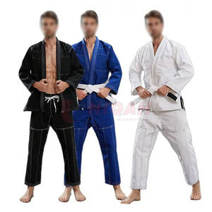 Jiu Jitsu brésilien Gi pour hommes et femmes pré-rétréci frappant bleu grappling uniforme Kimono avec ceinture BJJ Arts martiaux porter - Product Image 4