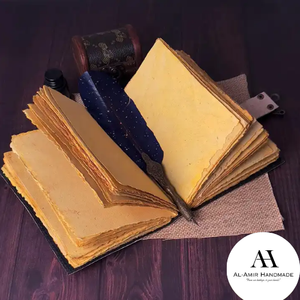 Sun Moon Journal en cuir véritable fait à la main Vintage cahier 220 Deckle Edge Pages classique Design céleste pour hommes femmes - Product Image 5