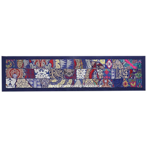 Chemin de table indien, décoration de pièce, tissu brodé, patchwork en coton, chemin de table de salle à manger multicolore, fait à la main, décoratif - Product Image 3