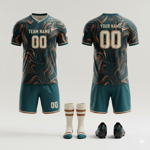 Uniforme de football en sublimation couleur pleine |   Motif de mosaïque moderne |   Service d'impression personnalisée - Product Image 3