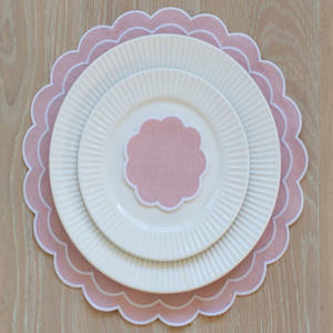 Manteles individuales de decoración de mesa de comedor de cocina bordados de algodón 100% de lujo de doble borde reutilizables sostenibles de alta calidad modernos - Product Image 1