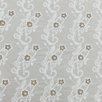 Tissu en dentelle brodée à œillets floraux blancs, transparent, ajouré, pour robes et chemisiers (vente en gros)