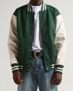 Chaqueta de invierno personalizable de un solo pecho para hombre, diseño de béisbol universitario impermeable con cuello levantado, logotipo personalizado en la parte delantera, 2025 - Product Image 1