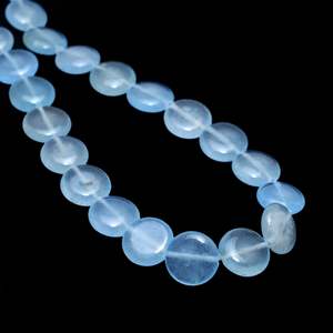 Kamal Gems Iceberg <b>Blue</b> Coin-Shaped Onyx <b>Beads</b> 15pcs for Beading Supplies - Product Image 3